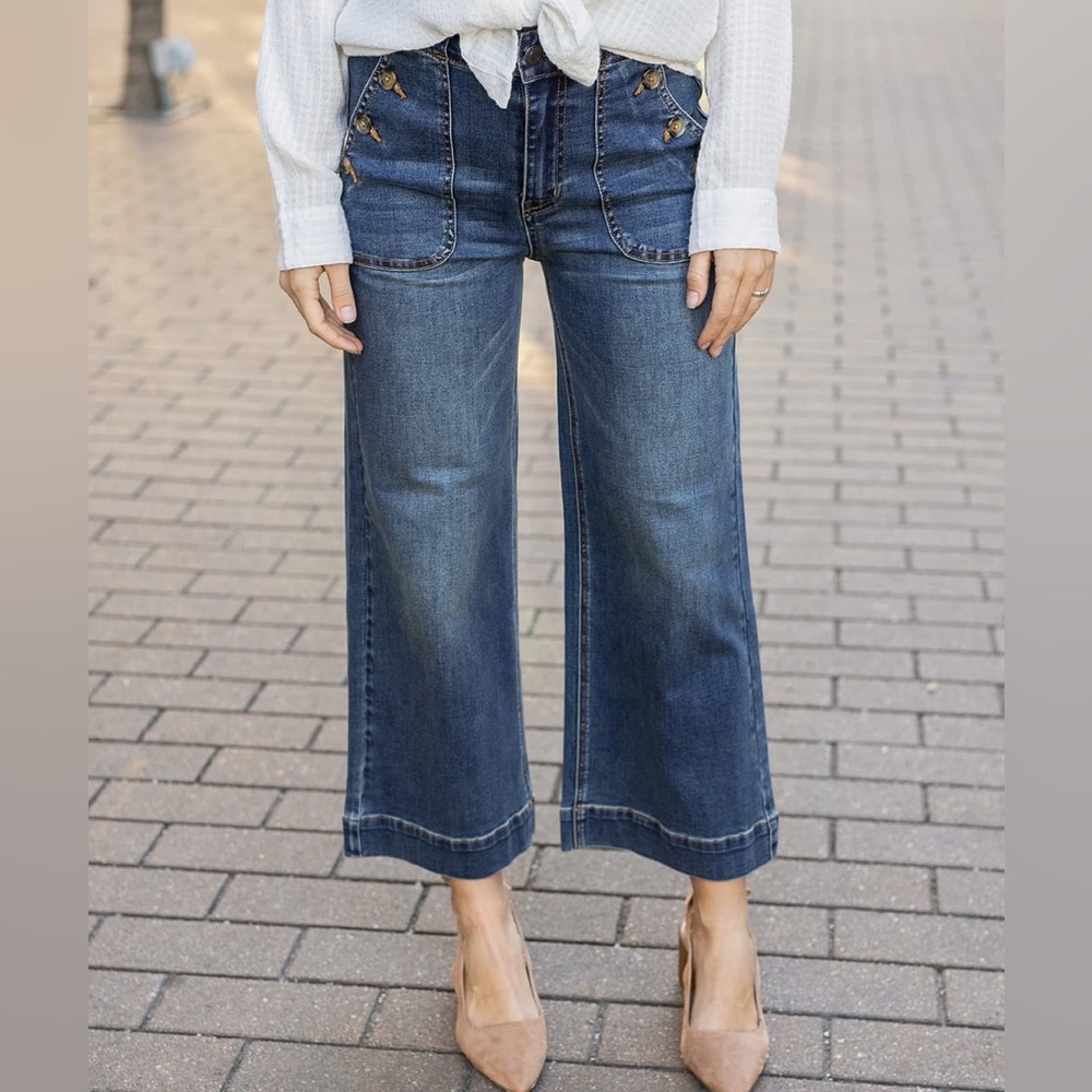 NWT Grace and Lace Sailor Denim Jeans in Mid-Wash